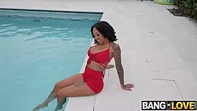 Big Tits Poolside Action with Kona Jade and Sly Diggler!