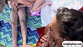 girls suck and bang in woods 😈