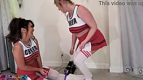 Cheerleaders try sex machine