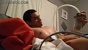 Young guy tries homemade penis pump