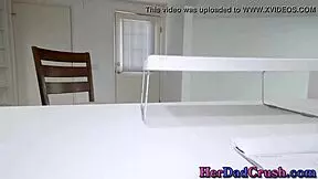 Inked stepdaughter teen blonde sucks cock pov