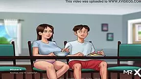 summertime saga anime cartoon where teen and milf have fun with everyone