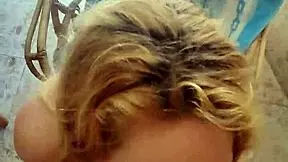 Drunk blonde teen gives homemade sucking action