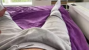 Teasing Handjob On Big Cock With Feet