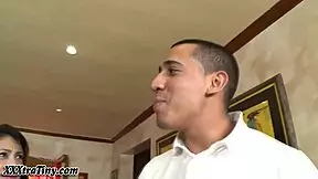 Petite latina feels intense pleasure from monster cock facial