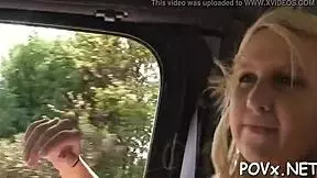 A young girl let’s her ball get licked and has pov sex after shower
