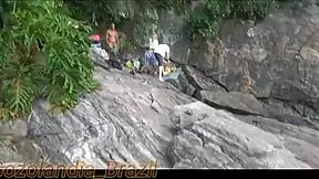 Behind the scenes recording on the beach.