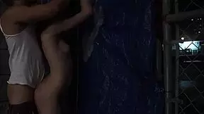 Teen fucks for pizza in rough outdoor public hookup with Anya Olsen