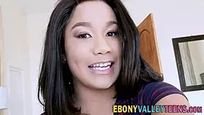 Ebony teen 18+ sucks big cock in hd