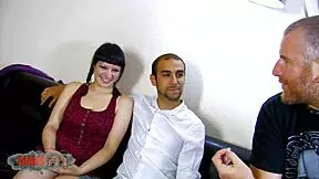 Young Spanish Amateur's Intense Casting Blowjob and Cumshot