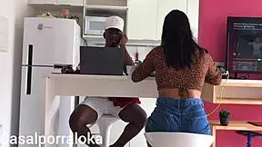 Wife Teases Husband While Friend Distracts.