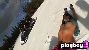 Four perfect lesbians got playful outdoors and ended up soaking wet