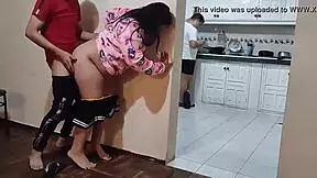 Latina Brunette Fulfills Fantasy with Sister-in-Law Blowjob and Choking