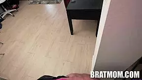 my stepmom nicole doshi works me out with pov blowjob on big tits