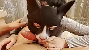 My Asian girlfriend practices deepthroat blowjob skills on a big cock in this story