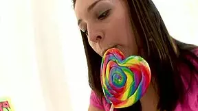 All-American 18-year-old Gracie Glam screws a huge cock in the POV, deepthroats, and swallows the load