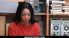 Cute teen caught stealing blows mall cop