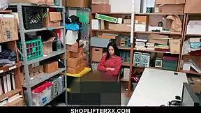 Cute teen caught stealing blows mall cop