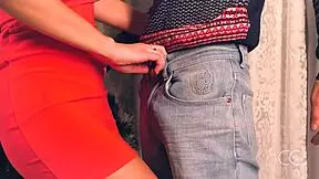 Sexy Blonde Sucks Boyfriend's Cock Bent Over