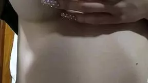 Teen had fun showing off her big tits in homemade clip.