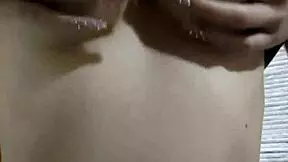 Teen had fun showing off her big tits in homemade clip.