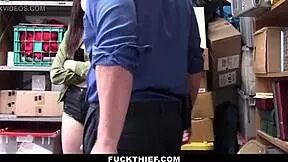 i teach shoplifter teen a hard lesson with blowjob and doggystyle in garage