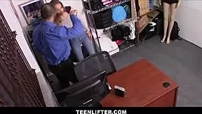teenlifter - cute petite blonde teen shoplifter found with sunglasses has sex with guard for no police - scarlett fall