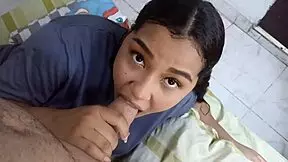 Latina teen rides dick to squirt