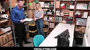 caught shoplifting? adira allure strips and gets big cock