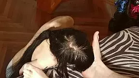 Beth Submissively Cleans Daddy's Dirty Feet After Work