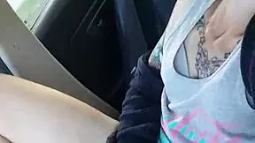 Wife masturbates in public traffic, cumming while thinking of being seen?