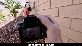 Step-sis posing naked for step-bro's camera