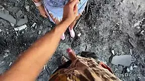Sperm-covered teen in public shame