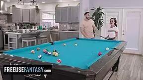 Freeuse Fantasy - Tiny 18+ cute slut Freya Von Doom gets pounded by lucky stud on pool table. What a score!