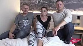 Tough guy takes two very young girls at once – a skinny teen with excellent chest and a cutie blonde with puffy nipples