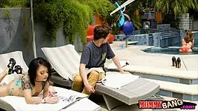 lustful stepmom and teen bitch threesome