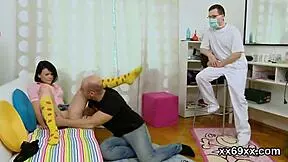 Doctor intensely drills virgin teen's tight pussy