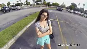 Teen in Glasses BLOWS Me Hard by the Car! Wow, What a Public Show!