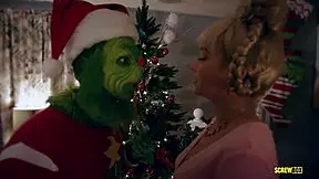 Screwbox's Grinch parody features a blonde teen and milf in stockings and lingerie with big tits and ass