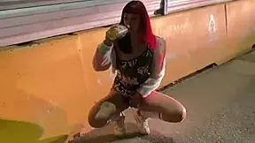 teen girl undressing outdoors and at friends' house