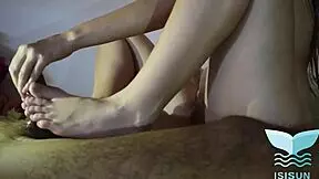 beautiful blonde russian shows her little 18+ feet