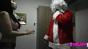 perverted santa fucks bad girl for christmas gift