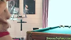 teen stepdaughter sucks in casual family moment