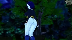 i’m so horny, raven’s big thighs guiding my jerk off in dark forest... teen titans facial, oops!