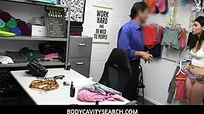 Brunette teen 18+ Harley Haze caught shoplifting, gets fucked by officer after deal.