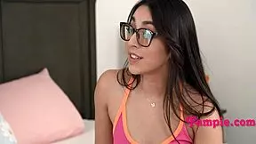 Intense Threesome with Stepbro and Nerdy Lesbian Girlfriend