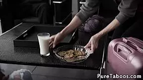 glamcore 18yo babe sucking taboo cock in a wild 3some session. she craves every inch of it.