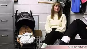 Cute thief caught in sex shop loving huge dildos 😏