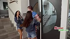 I have my stepsisters wear the same bikini for a patriotic photography project.