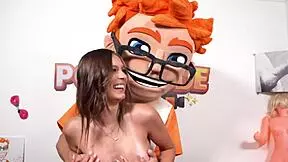 Busty teen 18+ raina rae gets sticky piledriver after footjob!